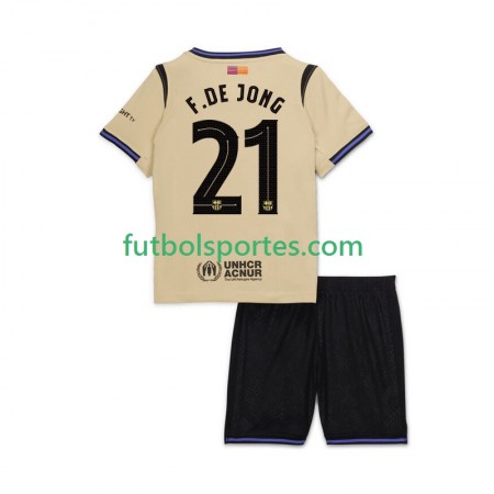 Camiseta FC Barcelona Frenkie de Jong 21 UCL Niño Segunda Equipación 2025/2026